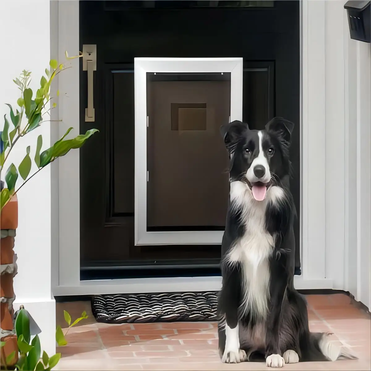 

Fashion Pet Practical Type Automatic Magnetic Door Lock Metal Aluminum Cat and Dog Door High-end Luxury Pet Door Security