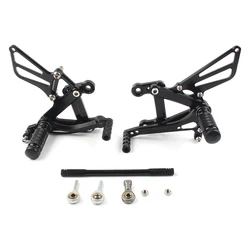 1Pair Motorcycle Rear Footrest Footpeg Adjustable Foot Rest Rearset For Kawasaki ZX6R 2003 2004 / ZX-6R 03 04 Aluminum Alloy