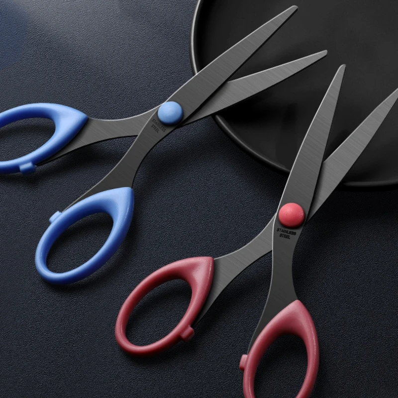 Black Blade Scissors Household Sharp Handmade Paper Cuttings Scissors Exquisite Office Stationery Children's Paper Cuttings