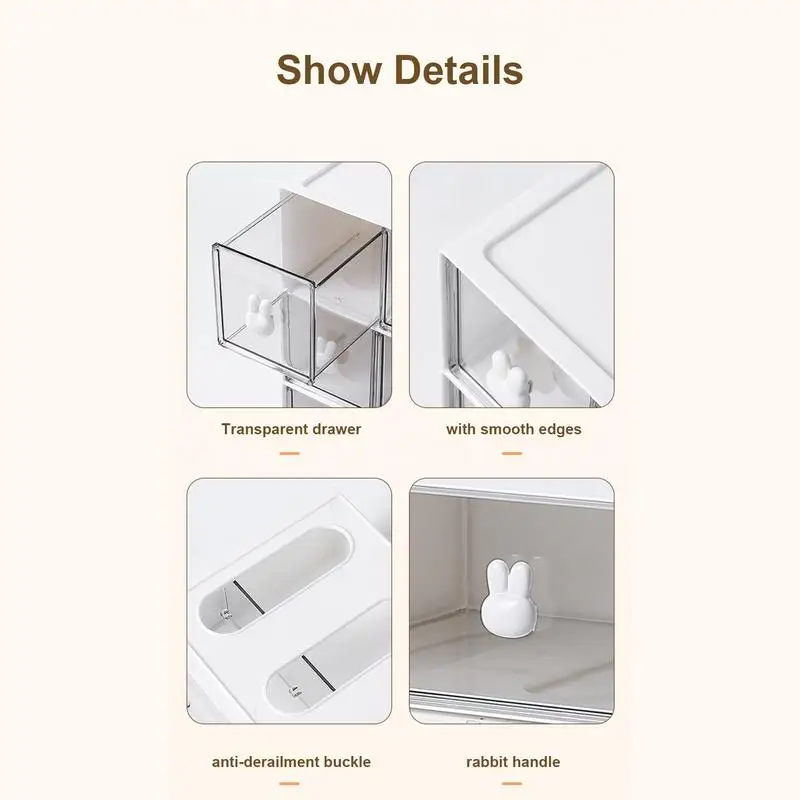 정리함 토끼 손잡이 책상 보관함, 책상 정리함 및 책상 문구 보관함, 학교 및 가정용
