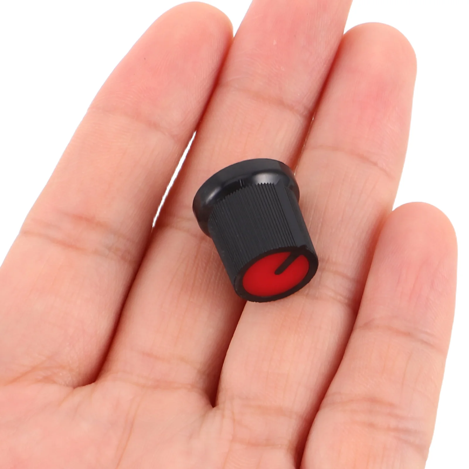 

50Pcs Amplifier Volume Knobs Red Plastic 6mm Wh148 Potentiometer Caps for Guitar Bass Parts Radio Knobs Volume Knob Shaft