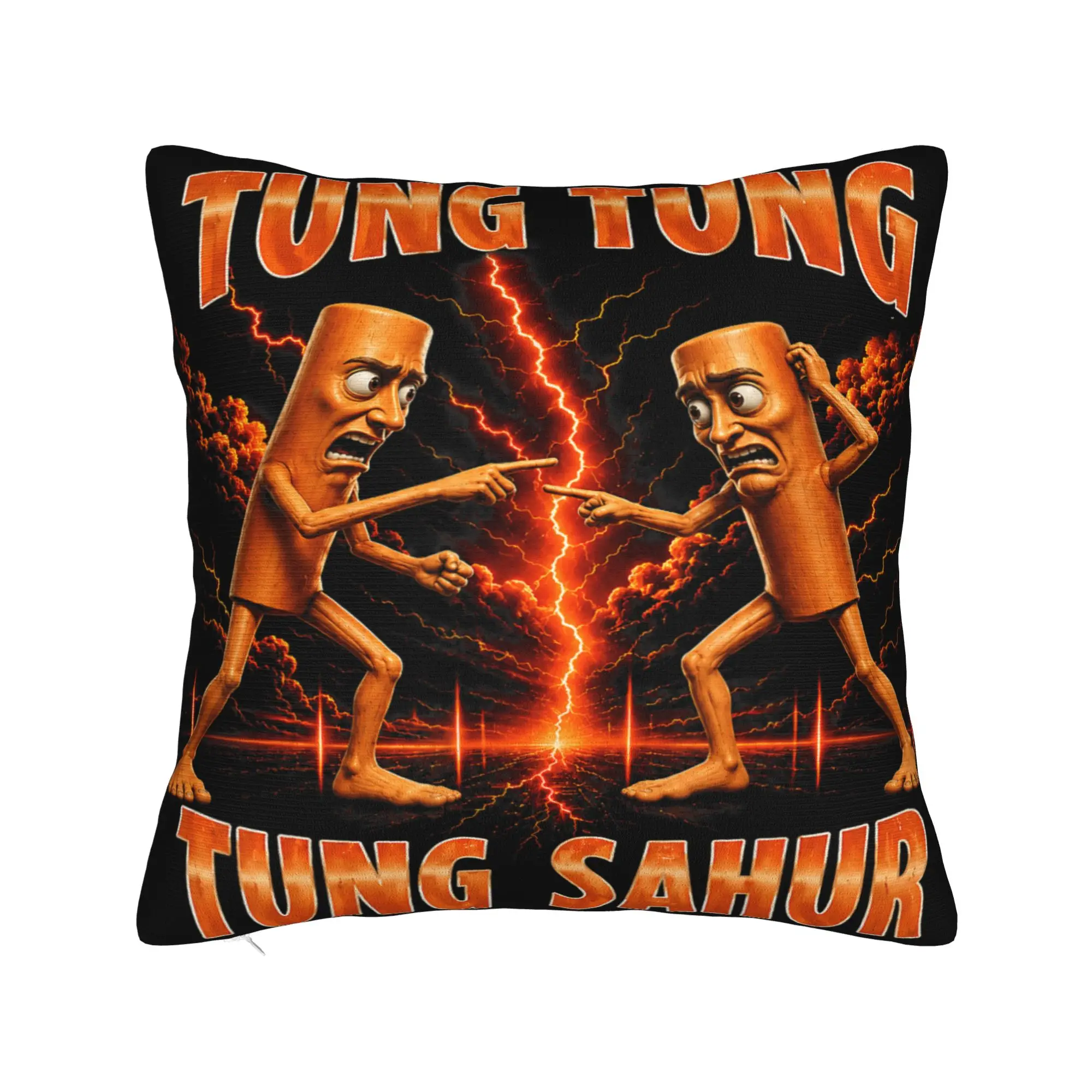 Tung Tung Tung Sahur is Calling Funny Viral Meme Pillow Case  Funny Pillow Cover Print Pillowcases For Chair Sofa Home Decor