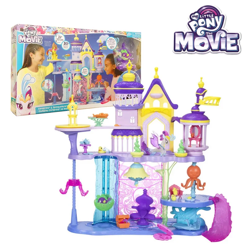 Hasbro My Little Pony Friendship Equestria Canterlot Castle Water Kingdom Model Toy Children Play House Best Birthday Gifts