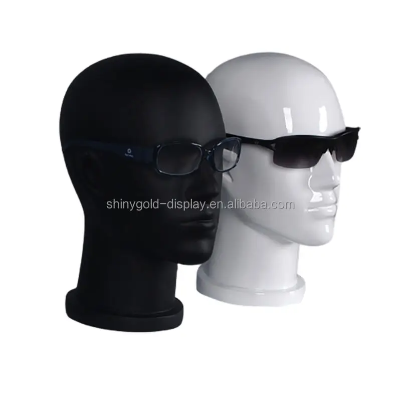 

Wholesale Resin White Male Black Mannequin Head Fiber for Sunglass Display