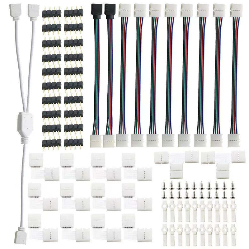 

100-200-500 PCS LED Strip Connector 2pin 3pin 4pin 5pin 6pin for Single RGB RGBW 5050 LED Strip to strip Connection Terminals