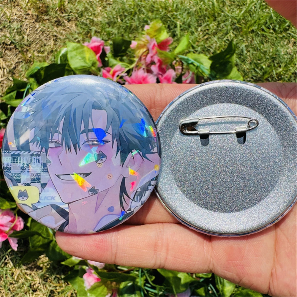 58mm Anime Link Click Lucas Jo Charles Cheng Xiaoshi Cosplay COSTUME Badge Pin SPTE Tinplate Brooch Prop Xmas Gift