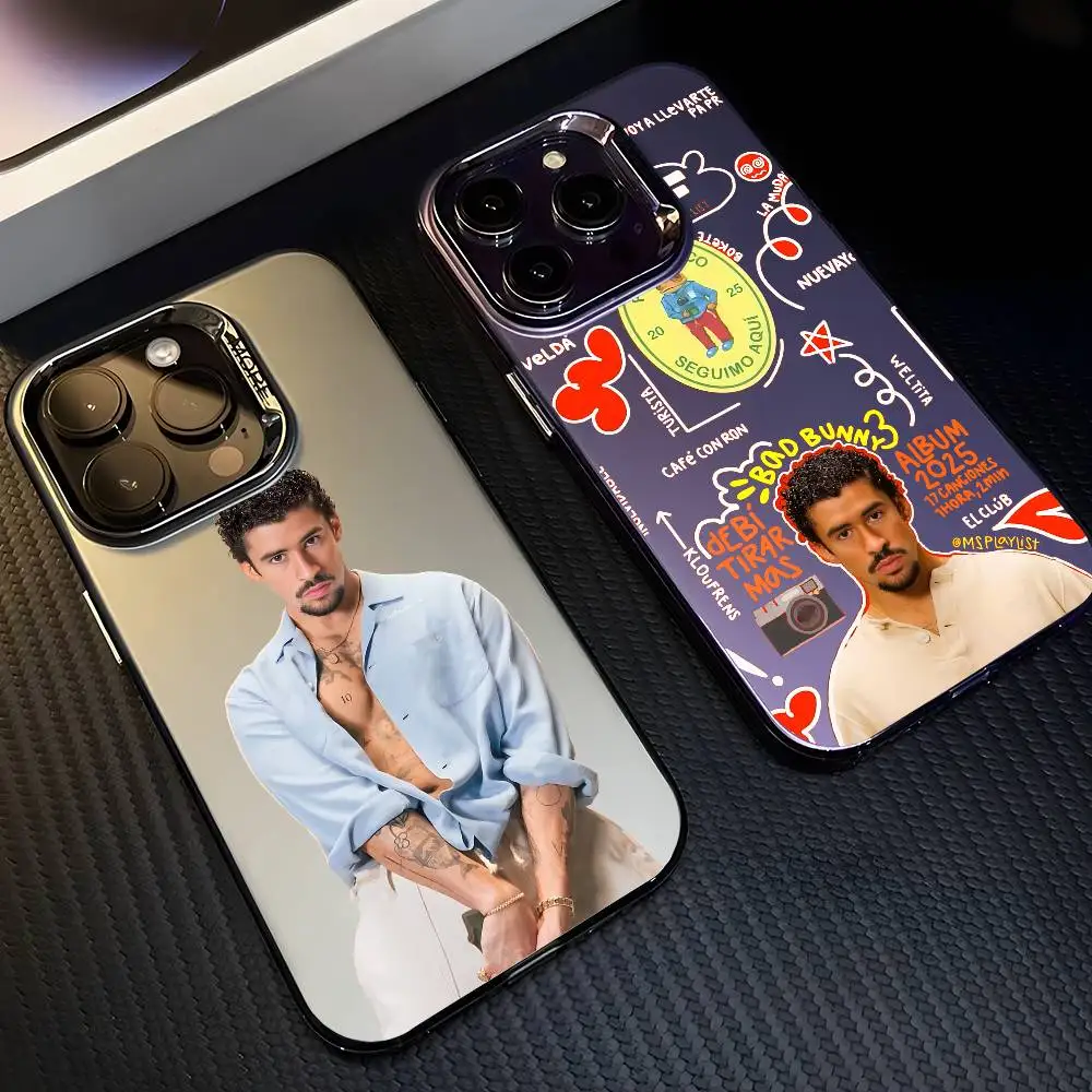 B-Bad B-Bunny DtMF Sänger Telefon Fall Für IPhone 17 16 15 14 13 12 11 Pro max Luft Mehrfarbige Matte Laser Aurora Funda