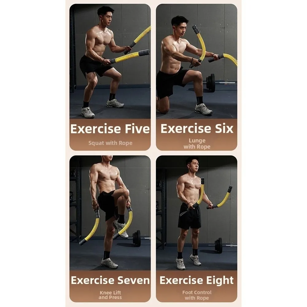 2 Pcs Adjustable Resistance Cordless Battle Rope Non-Slip Handle Adjustable Counterweight Weighted Exercise Trainer Fat Burning