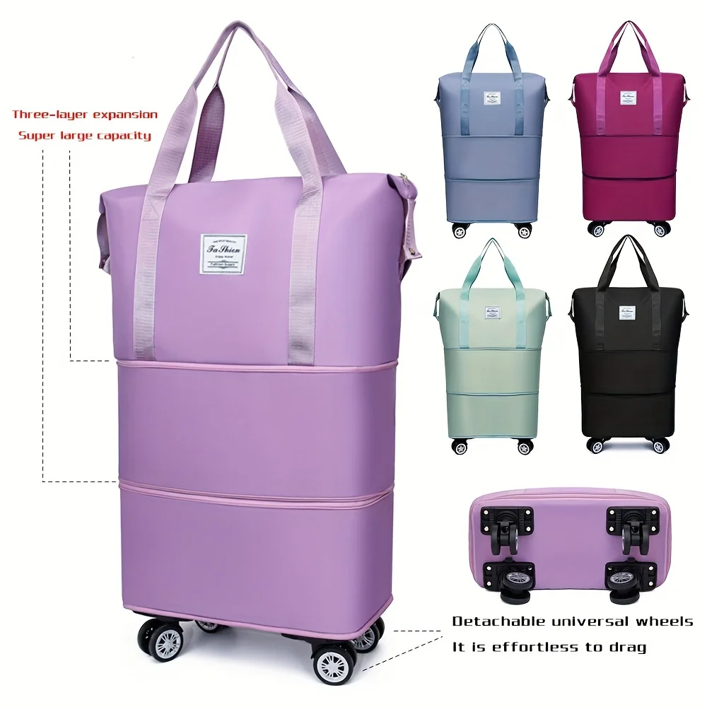 حقيبة سفر متعددة الوظائف ذات سعة كبيرة وقابلة للطي، وحقيبة لياقة بدنية رياضية للفصل الجاف والرطب، ومجموعة حقائب عجلات متعددة الاتجاهات. #4