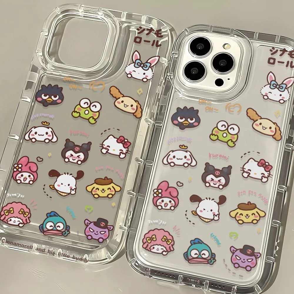 Kawaii Hellokitty Melody Pochacco Clear Case For Samsung Galaxy S20 S21 S21 S22 S23 S24 FE Ultra Plus 5G Airbag Shockproof Cover