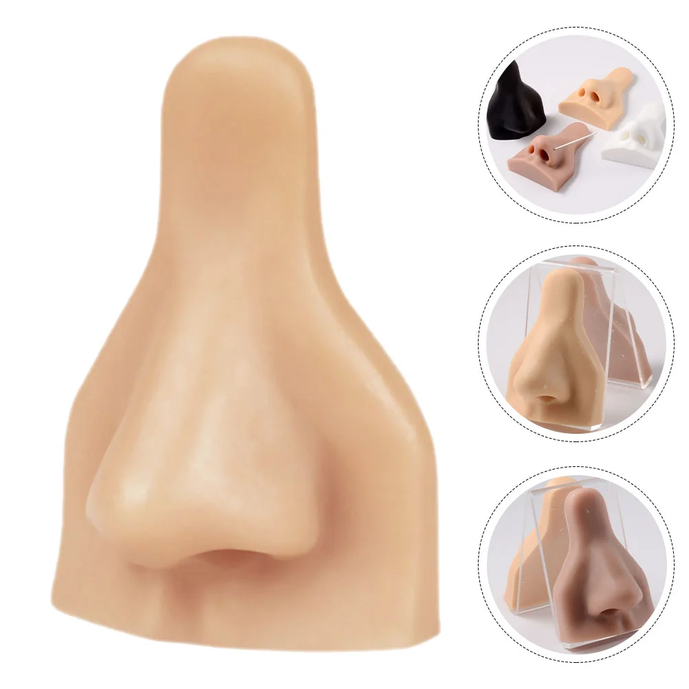 

Silicone Prosthetic Nose Practice Face Model Fake Training Hair for Display Body Part Silica Gel Piercing