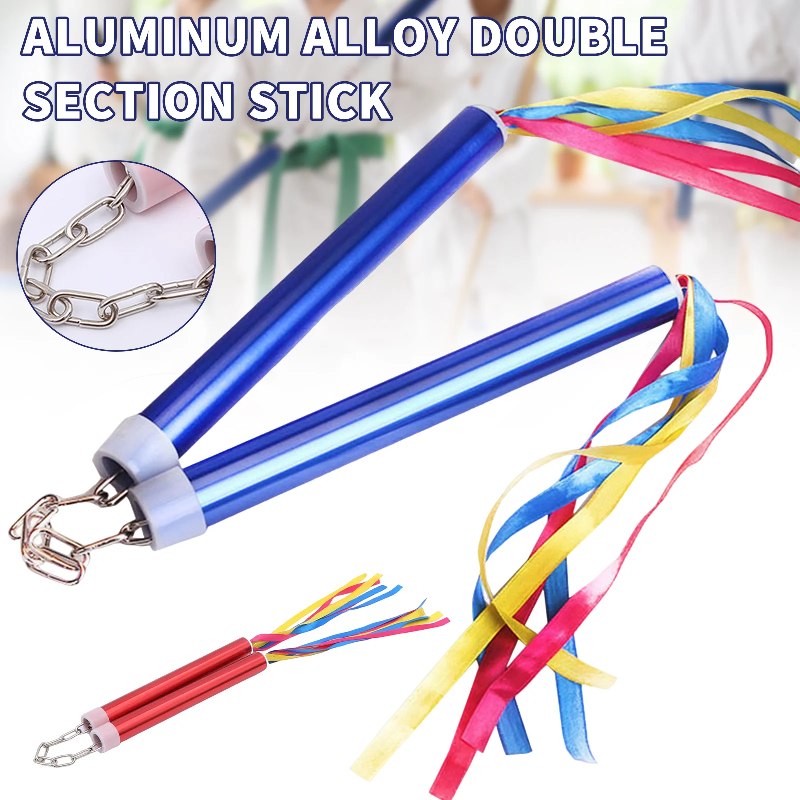 Aluminium Nunchucks with Colorful Ribbon Easy to Clean Lightweight Nunchucks Gift for Friends Family Members