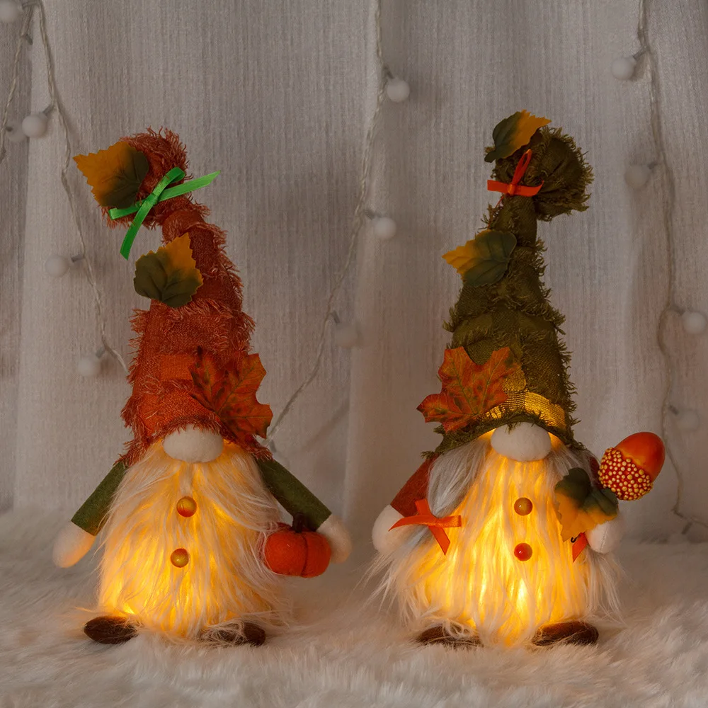 1pc Fall Gnome Plush Dolls Pumpkin Sunflower Elf Dwarf Home Ornaments for Christmas Gift Autumn Thanksgiving Day Decortion