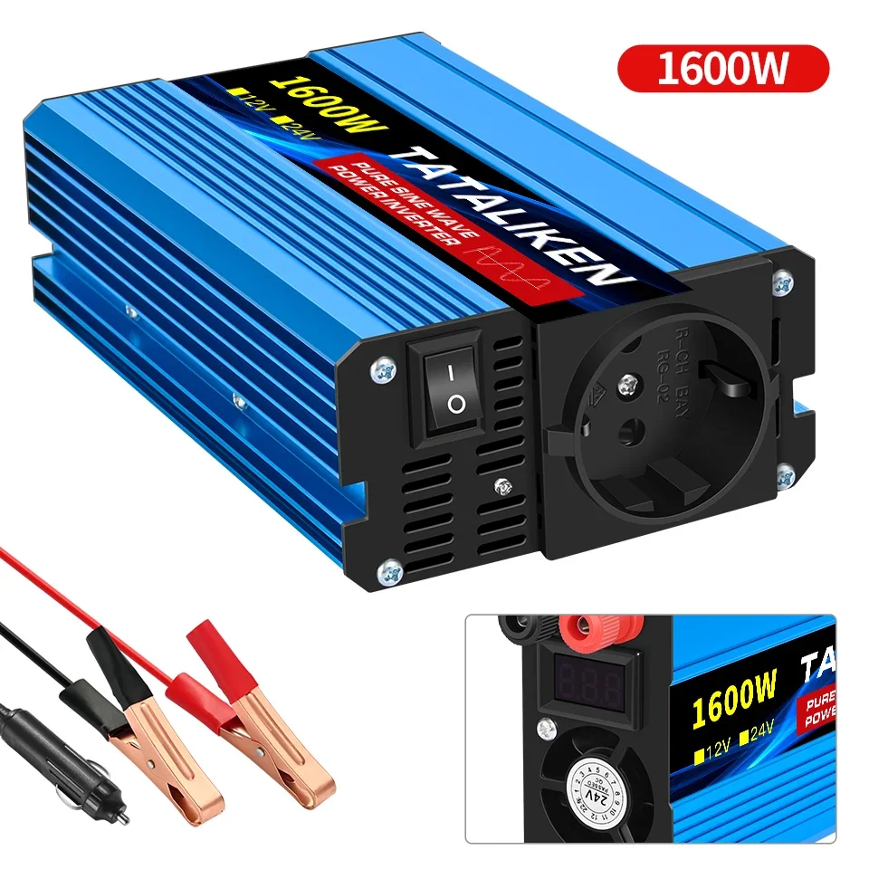 3500 W/4500 W/5000 W/6000 W Zuivere Sinus EU Socket Auto Omvormer DC 12 V naar AC 220 V 50 HZ Voltage Converter met Smart LCD Sc