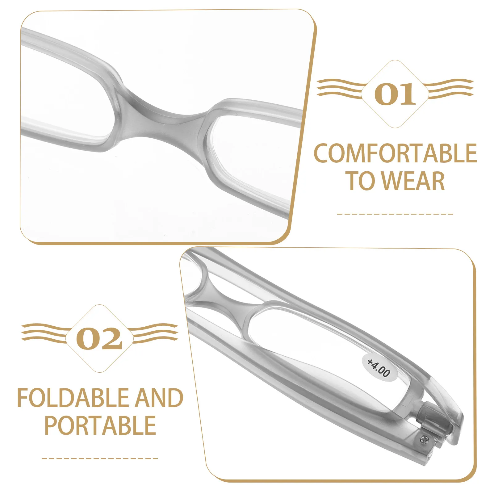 Foldable 360 Rotating Presbyopia Reading Glasses for Older Adults Lightweight Mini Reading Eyeglasses with 400-Degree Hd Lenses