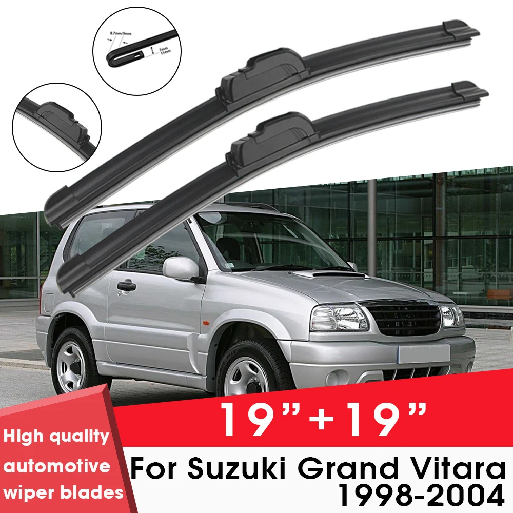 

Car Wiper Blade Blades For Suzuki Grand Vitara 1998-2004 19"+19" Windshield Windscreen Clean Rubber Silicon Cars Wipers