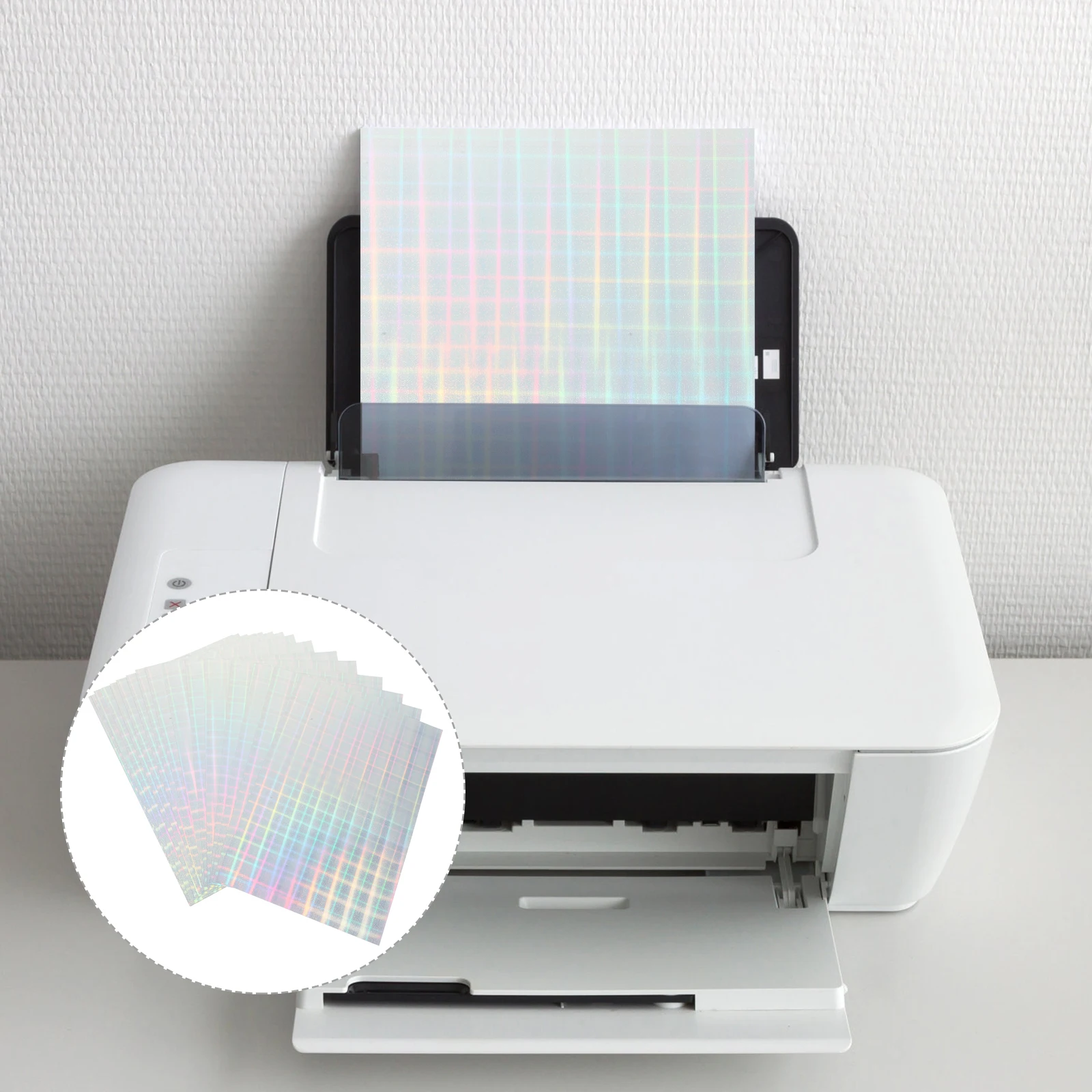 

20 Sheets A4 Self Adhesive Printing Paper Holographic Sticker Labels for Printer Lightweight Compact Storage Printable Stickers