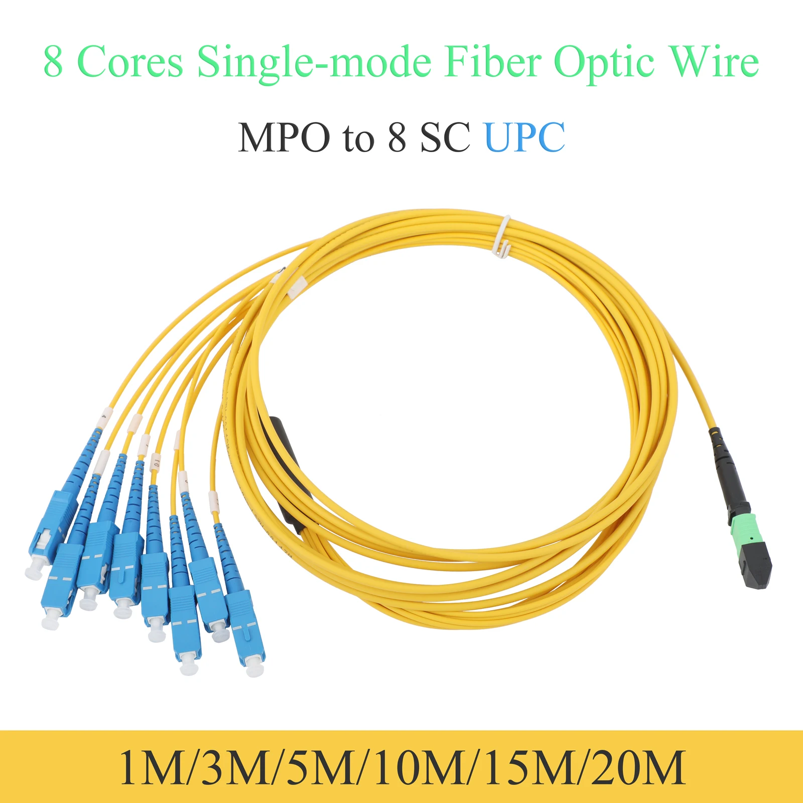 

Одномодовый 8-ядерный оптоволоконный патч-кабель MPO/PC на 8SC/UPC, 1 м/3 м/5 м/10 м/15 м/20 м SM-переходки для телекоммуникационной сети