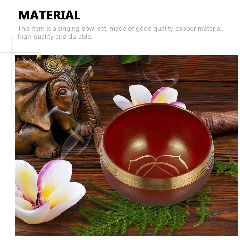 

1 set Copper Craft Sound Bowl Home Decor Large Yoga Rod Handmade Meditation Set Healing Musical Instrument