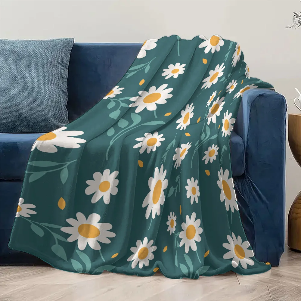 لطيف الأزهار الصوف بطانية لينة الدافئة رمي غطاء سرير أريكة للنساء الفتيات هدية
