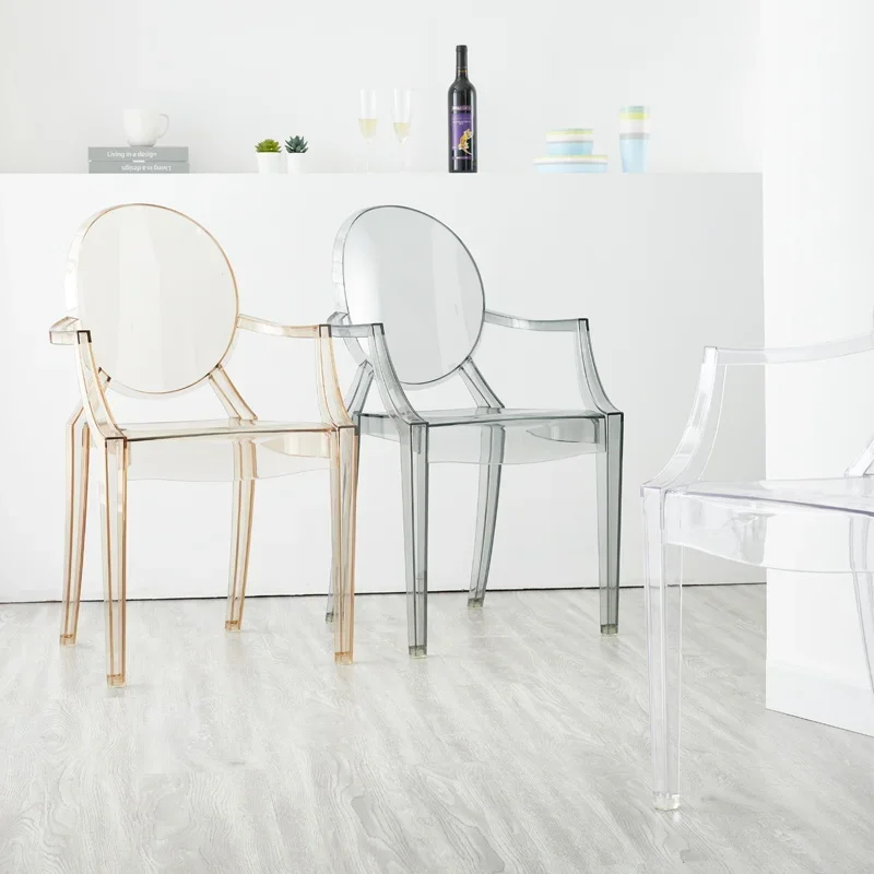 

Dining Chair Plastic Chair Transparent Household Modern Simple Thickened Coffee Shop Leisure Sillas Nordicas Backrest Furniture