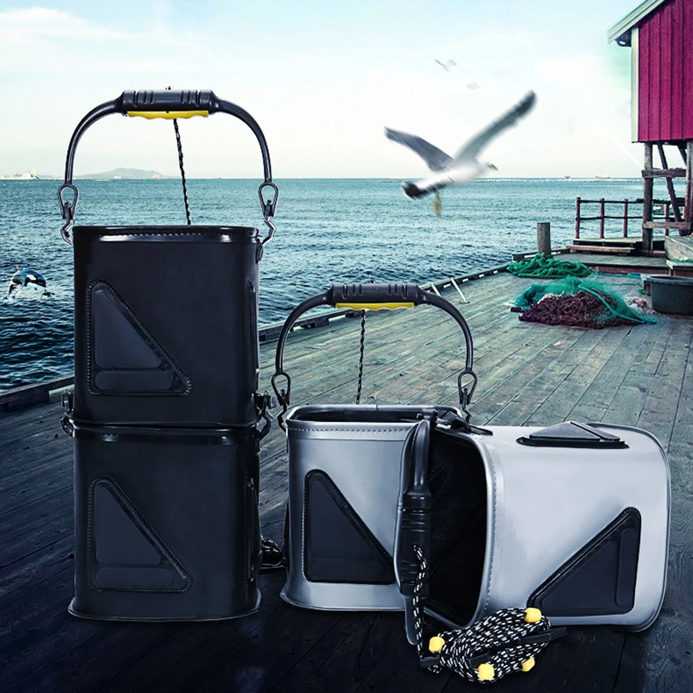 

Bucket Thickened Waterproof Eva Fishing Bag Foldable Fish Container Black Outdoor Water Storage Basin For Fishing Lovers