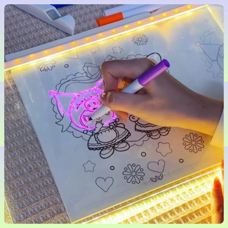 DIY Acrylic LED Light Board Erasable Glow Message Sign Whiteboard Fluorescent Modern Home Office Decor