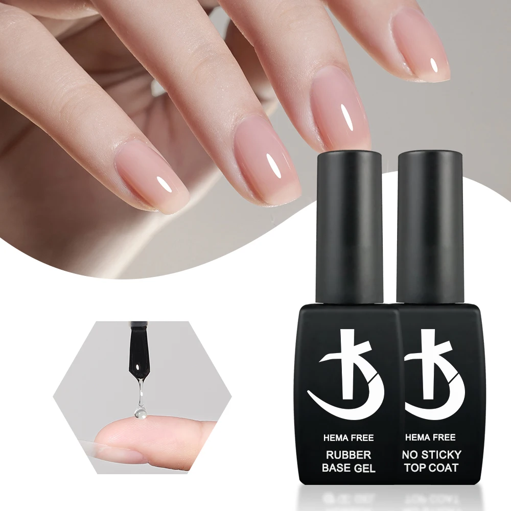 KODI JYJ 12ml Hema Free Nail Base Coat Semi-permanent Base Rubber Nails and Super Bright No Wipe Top Gel Polish Manicure Gellac