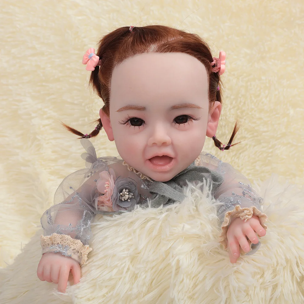 ハーピンカーシリコンリボーンドールキッドリアルな女の子3色の目の