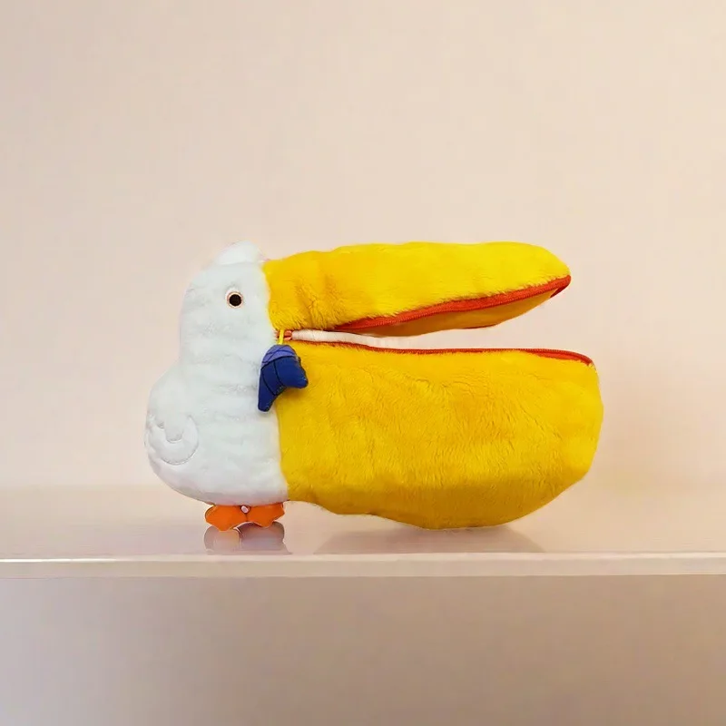 Pelican Cute Pencil Cases Plush Makeup Bag Pen Bag Stationery Storage Bag Zero Wallet Cartoon Pencil Pouch School Supplies