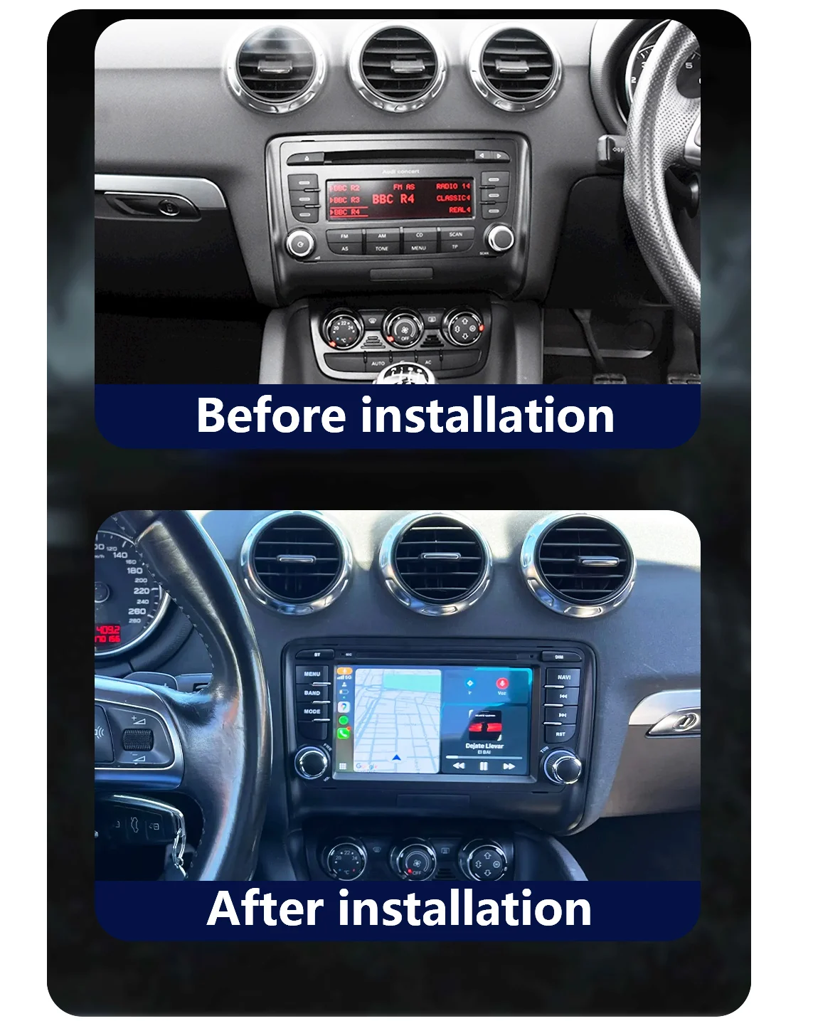 HEAD For Audi TT MK2 8J 2006-2014 Handsfree Autoradio Exchange Wireless Carplay Navigation Android GPS WIFI DSP Autoradio Stereo