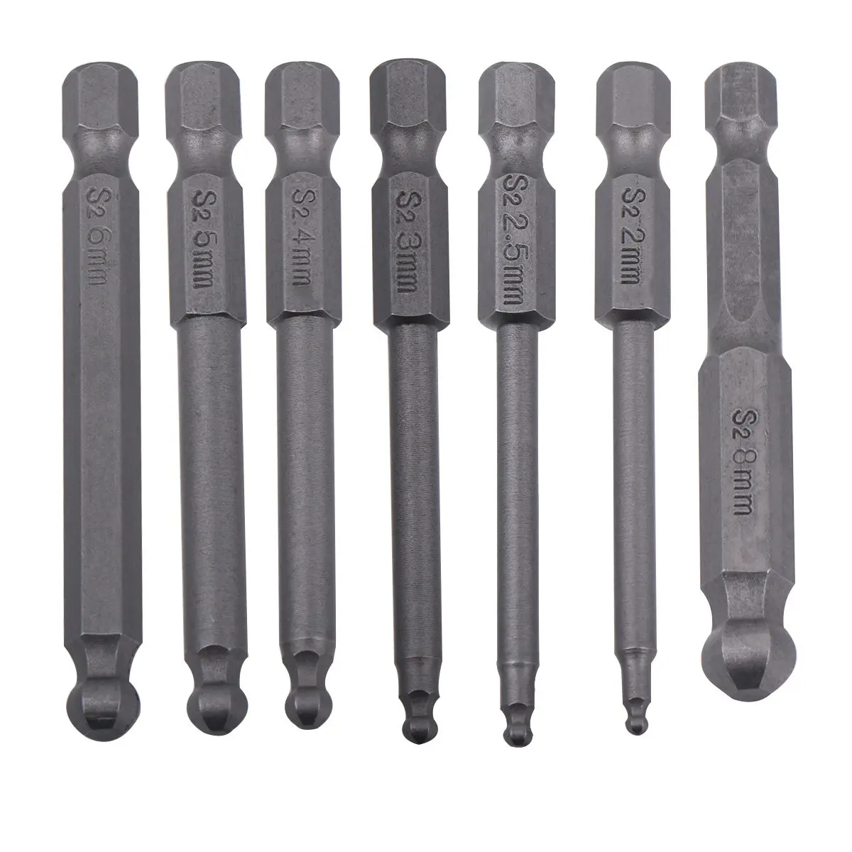 7Pcs Alloy Steel Ball End Screwdriver Bits Set Precision Hex Hexagon Bar Suitable for Electric Screwdrivers Air Drills view 5