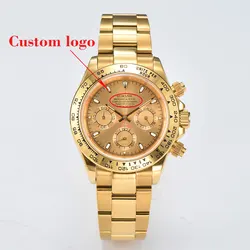 39.5mm Automatic Watch for Men 316L Stainless Steel Sapphire Glass 10bar Waterproof Watch Green luminous dial Rose gold gold