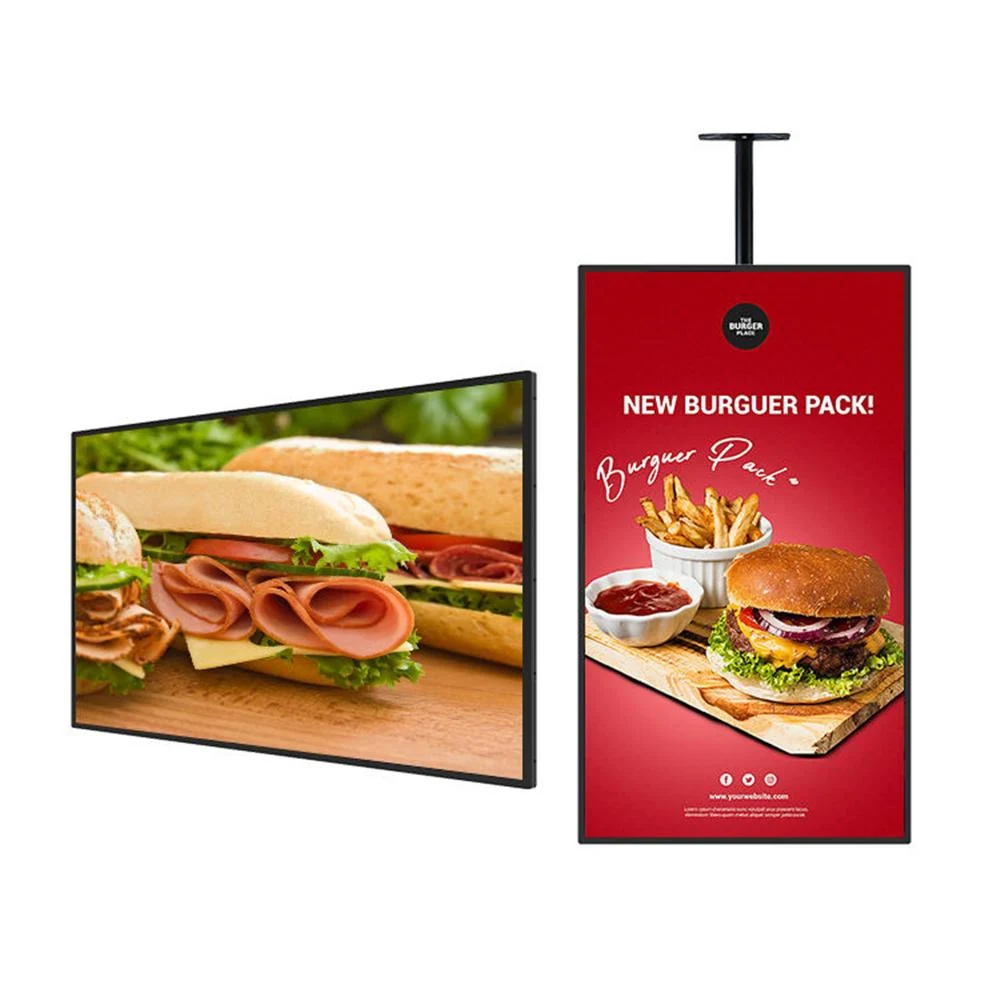Ultra Narrow Bezel 32 43 50 55 Inch Advertising Digital Menu Display Screen Restaurant Digital Menu Board for Sale