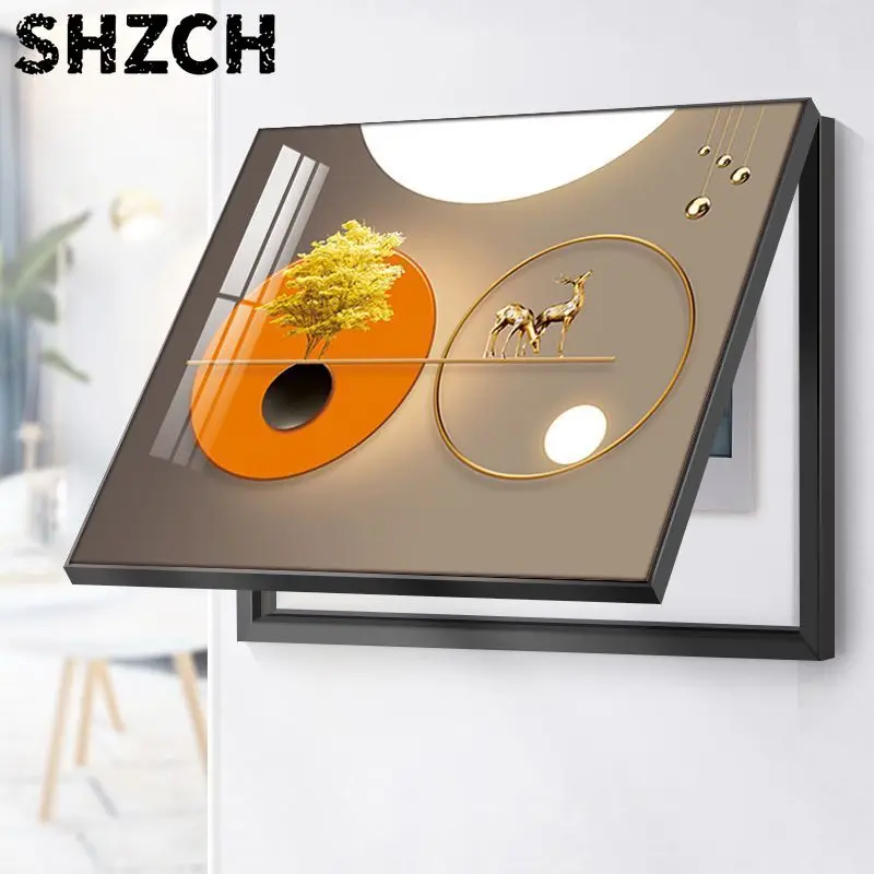 Modern Minimalist Abstract Wal/l Art Electric Meter Box Decorative Painting Cover for Weak Current Box Distribution Box Switch C