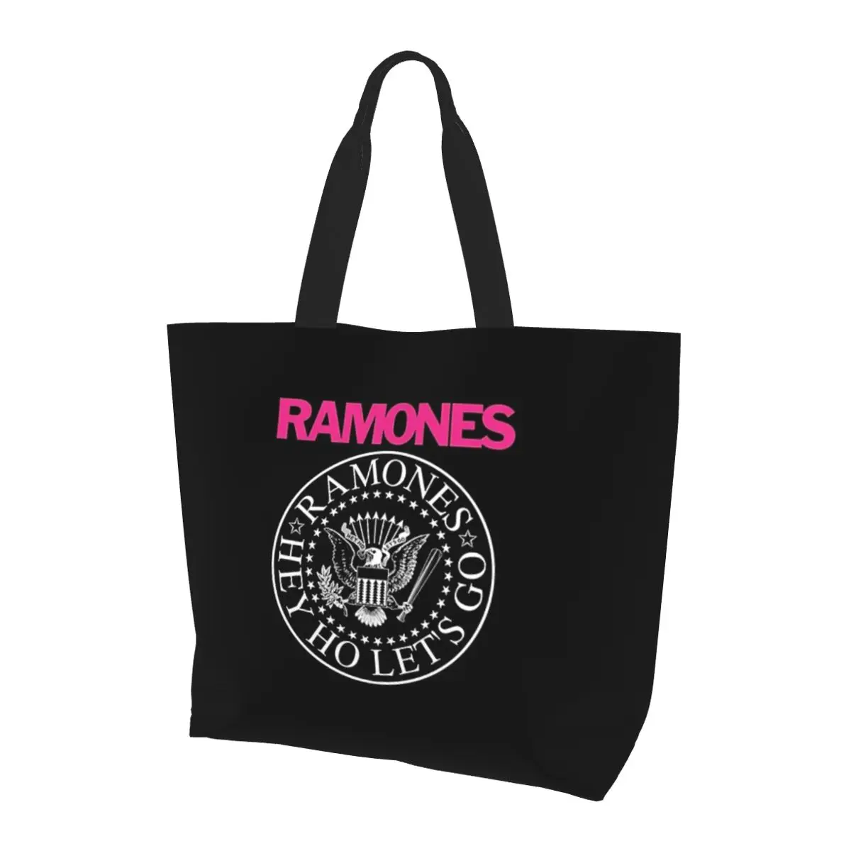 

The Ramone Merch Shopping Tote Bag Canvas Large Capacity Shoulder Bags Shopper Grocery Handbag for Women