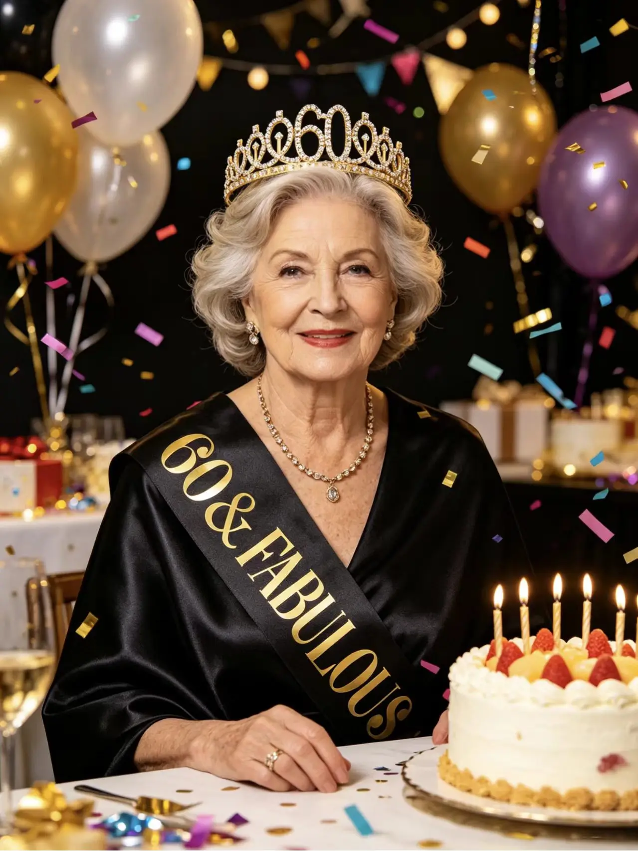 Geburtstags-Tiara Krone Schärpe für Frauen und Mädchen zum 30., 40., 50., 60., 70., 80. Geburtstag Deko-Geschenk – Detail 9