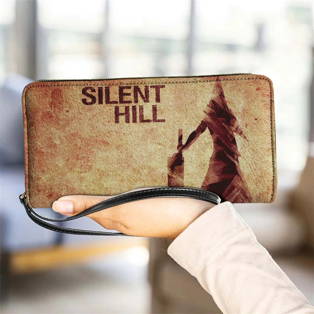 

Silent Hill Fashion Women PU Leather Purse Wristlet Zipper Wallet Handbag Envelope Phone Key Case Clutches for Women Coin Purses