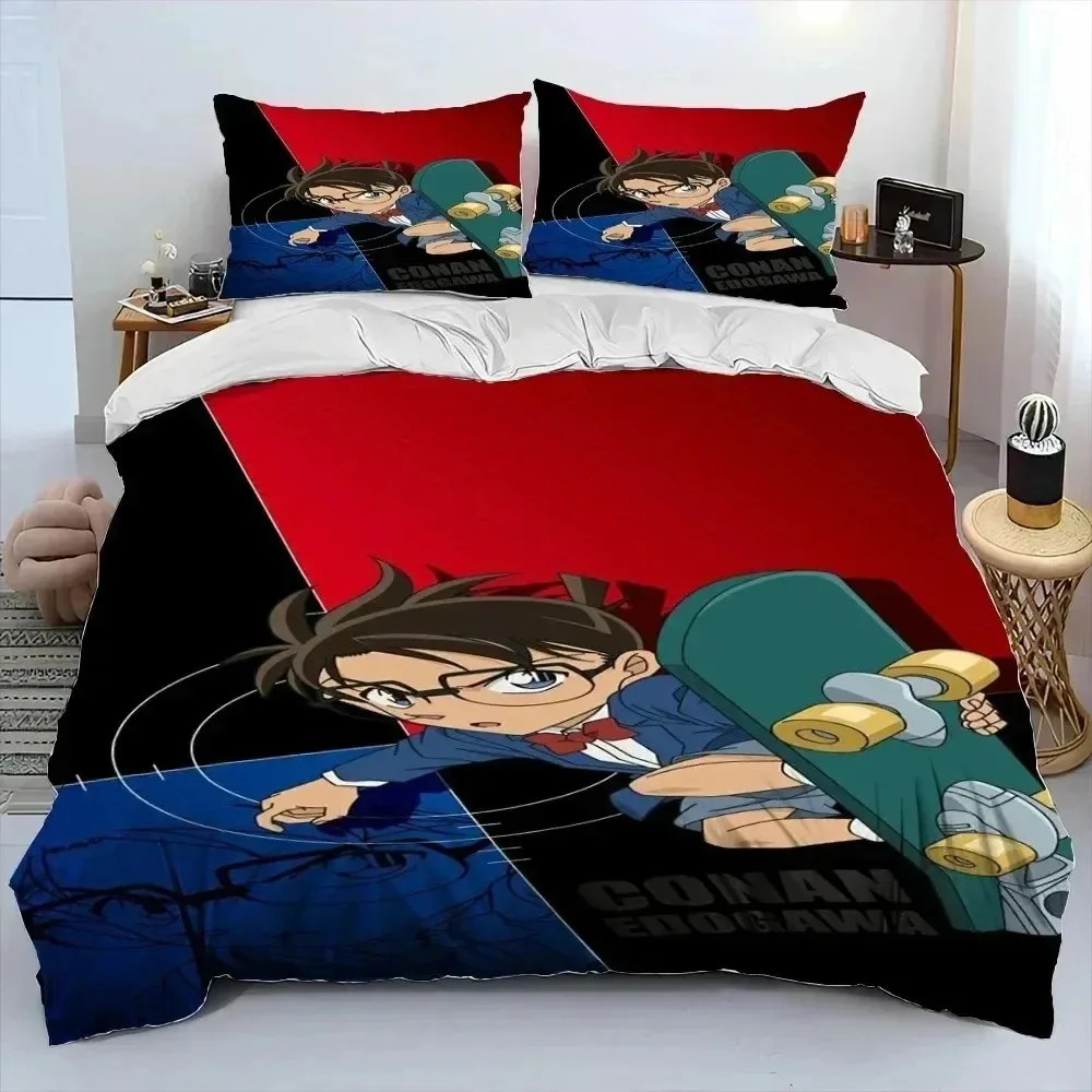Anime Detective Conan Cartoon 3D NEW Duvet Cover Pillowcase Bedding Set Adult Boy Girl Bedroom Decoration Single Double Large