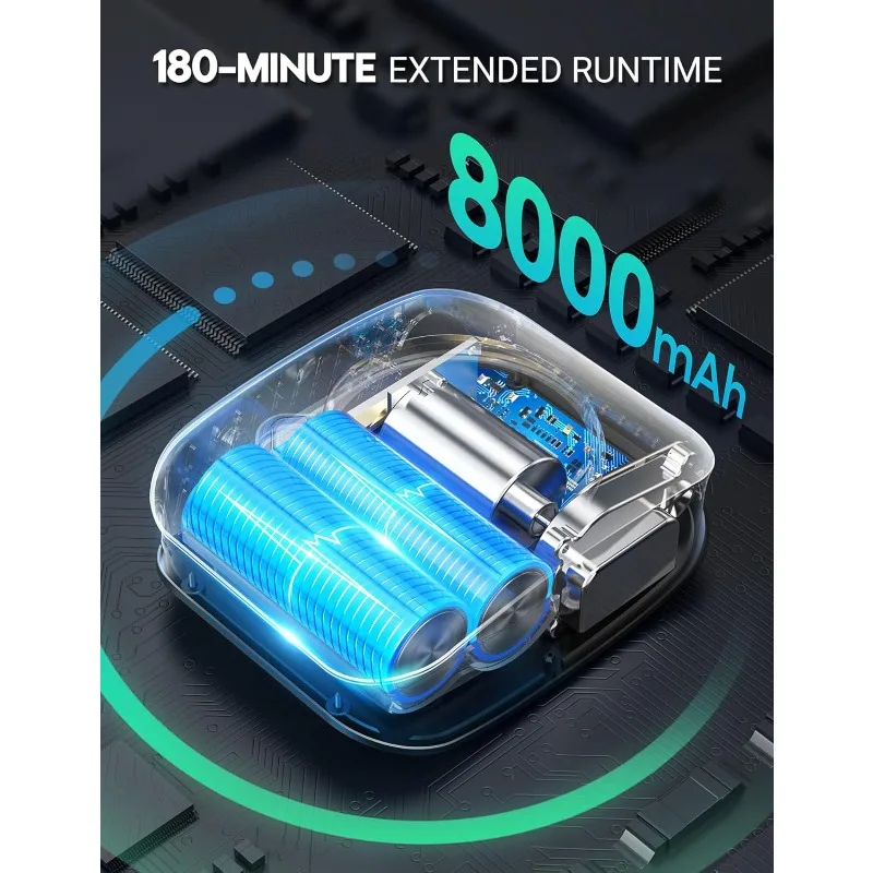 Chuveiro portátil para acampamento 8000mAh com fluxo de água mais forte 3X, chuveiro de acampamento portátil com 5 níveis de pressão, 4 modos de pulverização