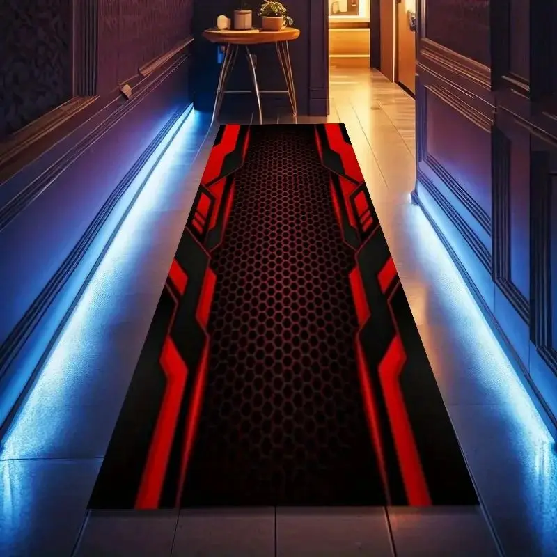 VIKAMA Absorbent Anti-slip Red Black Honeycomb Garage Mat for Motorcycle Parking Apartment Home Interior Decor