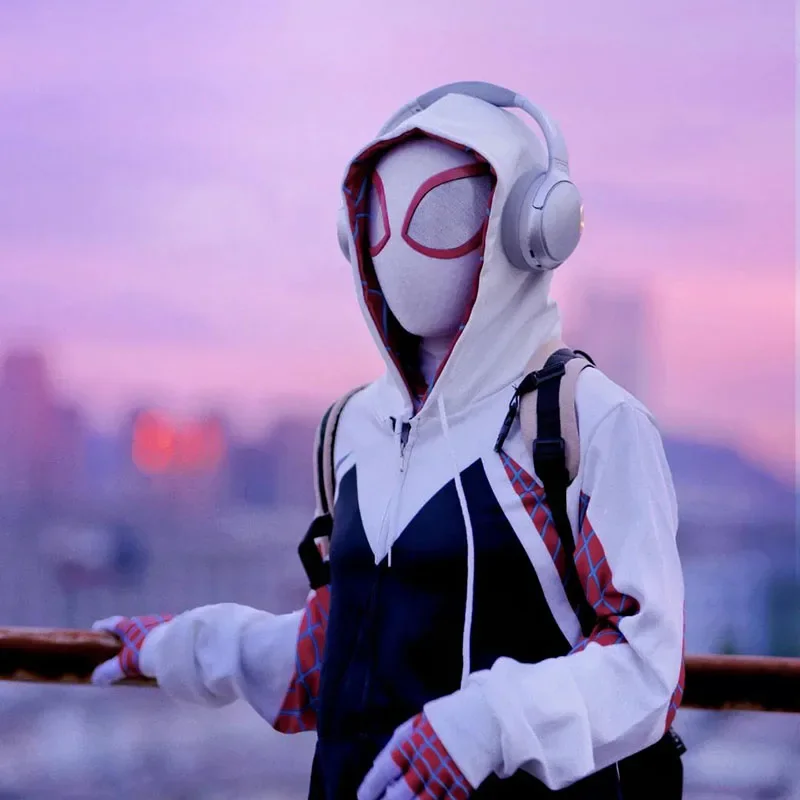 زي جوين سبيد والكبار، قناع العنكبوت الأبيض، نمط ثلاثي الأبعاد للهالوين، مجموعة لعب الأدوار، بذلة أزياء الهالوين للنساء
