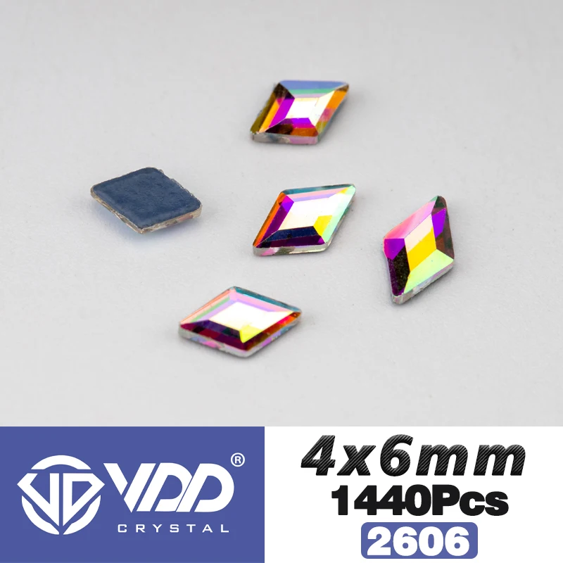VDD Großhandel 1440 Stück Diamant-Glasrhinestones Kristall AB Flache Rückseite HotFix Strass 3D-Steine für Nagelkunst DIY-Dekorationen – Detail 7