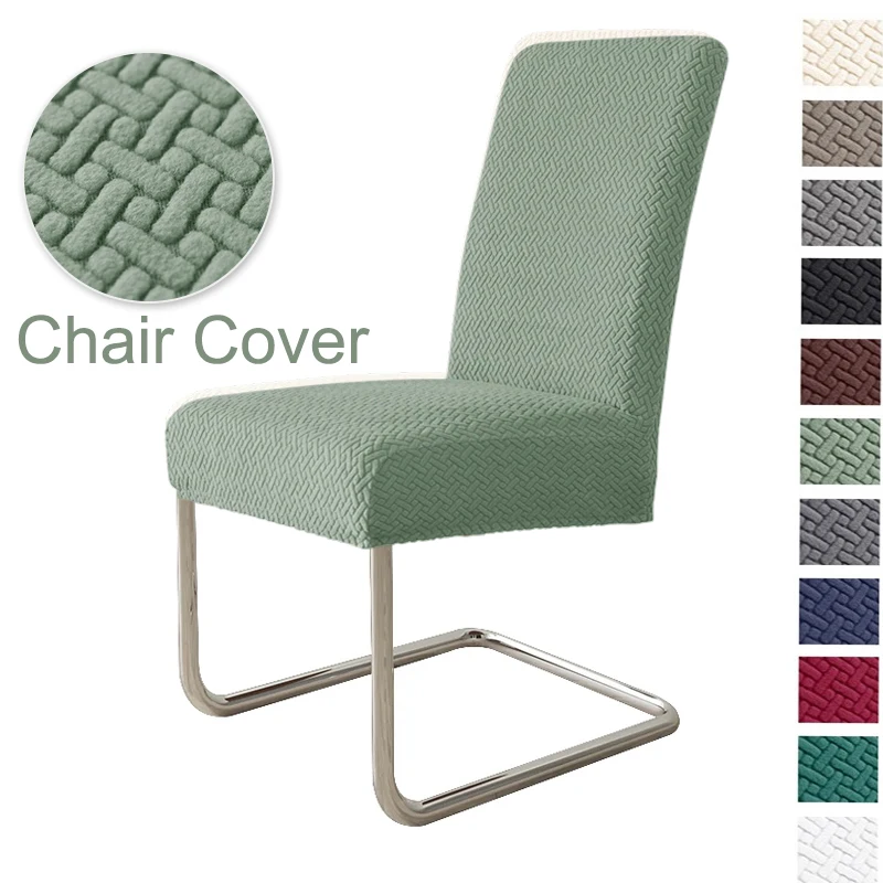 Elastic Dining Room Chair Covers Stretch Jacquard Kitchen Chair Cover Anti-dirty Seat Slipcovers for Hotel Wedding Banquet
