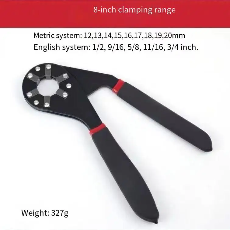 6/8 Inch Magic Wrench Household Maintenance Adjustable Wrench Twisting Hand Clamping Socket Outer Hexagonal Multifunctional Tool