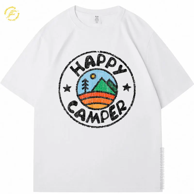 

Funny Camper Tshirt Cotton T-shirt Man Happy Campin Lover Camp Vacation Shirt Oversized Tee Shirts Camisas Tops Sweatsuit 5XL