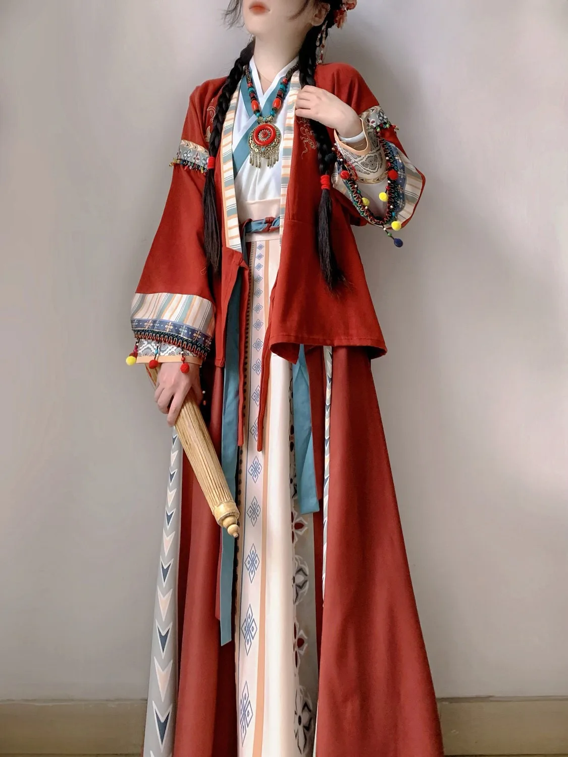 

Wei Jin Dynasty Hanfu Women's Crossed Collars Chinese Taditional Cosplay Costume Stage Performance Dress Retro Hanfu Dress