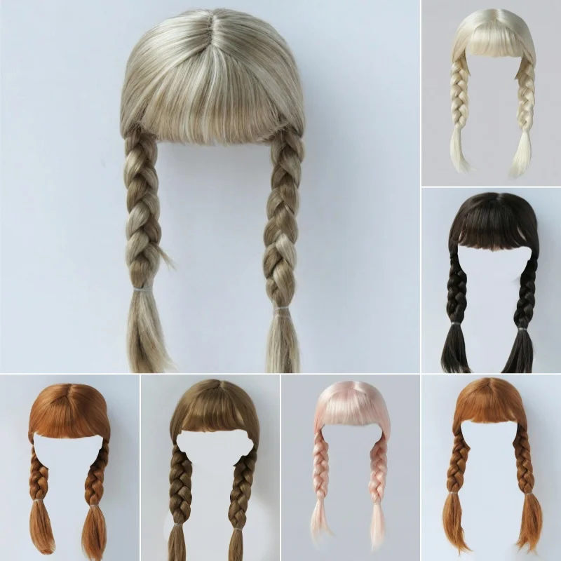 1/6 1/4 1/3 Qbaby Blythes Doll Hair JD837 Long Twins Braids Synthetic Mohair BJD Wigs Country Girl Hair