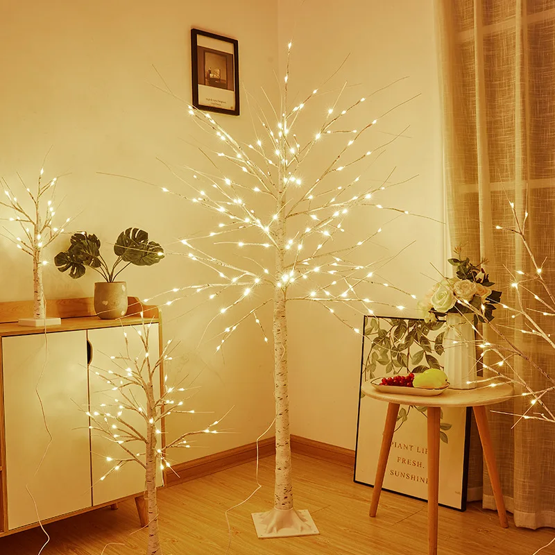 Christmas Decoration LED Birch Tree Bedroom Light for Landscape Luminous Decoration New Year DIY Decor Christmas Tree Party Gift