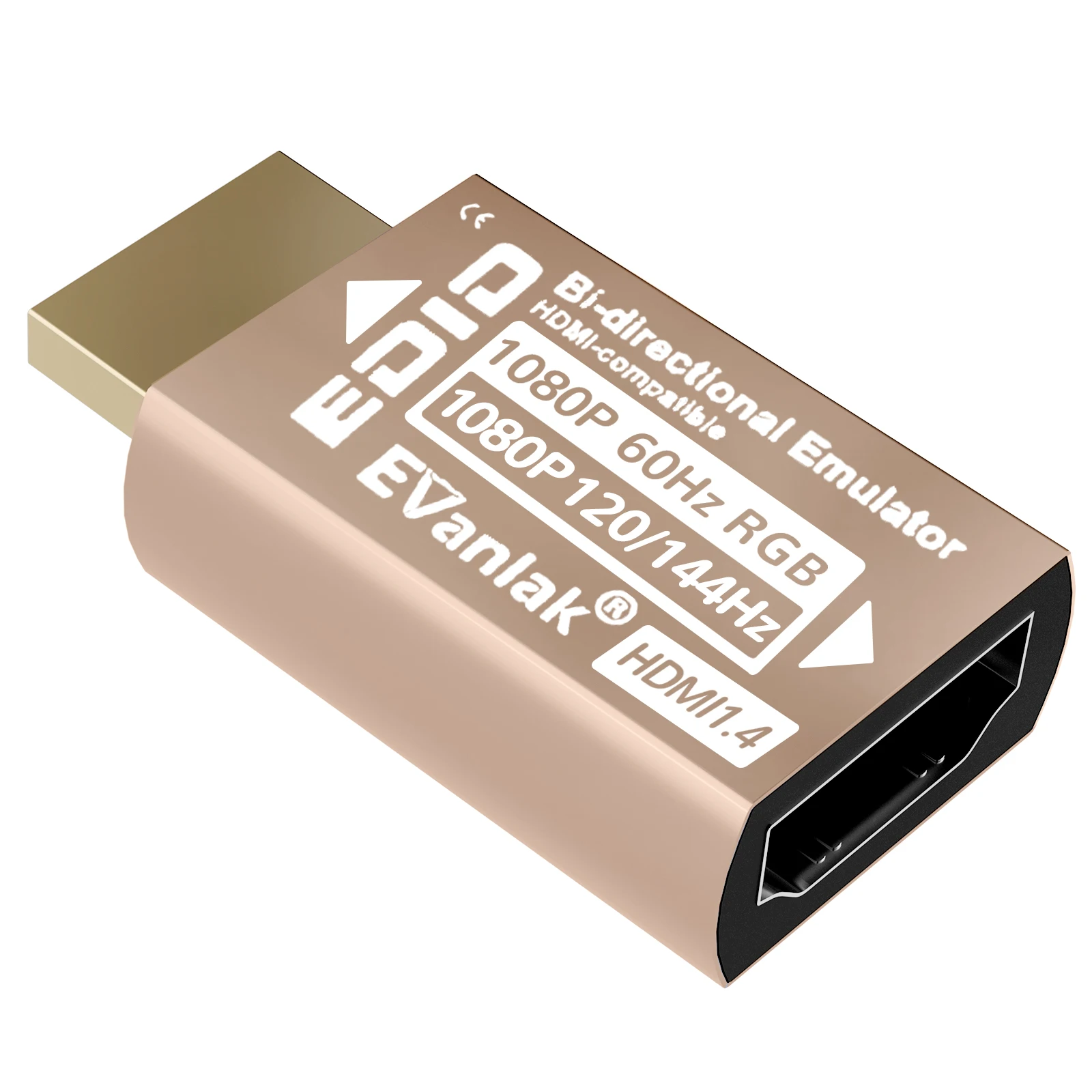

HDMI Passthrough EDID Emulator Adapter - Dummy Plug Virtual Monitor Headless Ghost Display Adapter, 1920x1080@60Hz to 144Hz